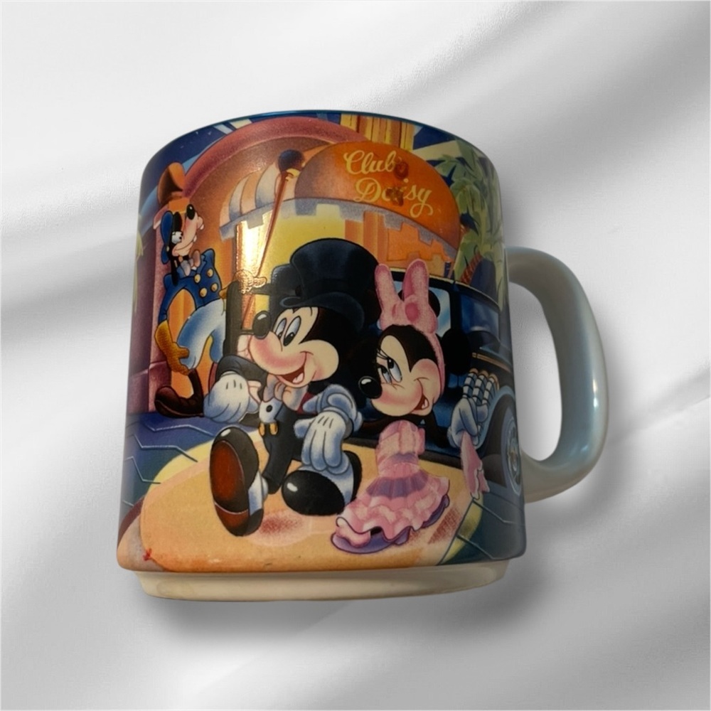 Vintage Disney Mug MGM Studios CLUB DAISY Mickey & Minnie Mouse 1987 Japan 10 Oz
